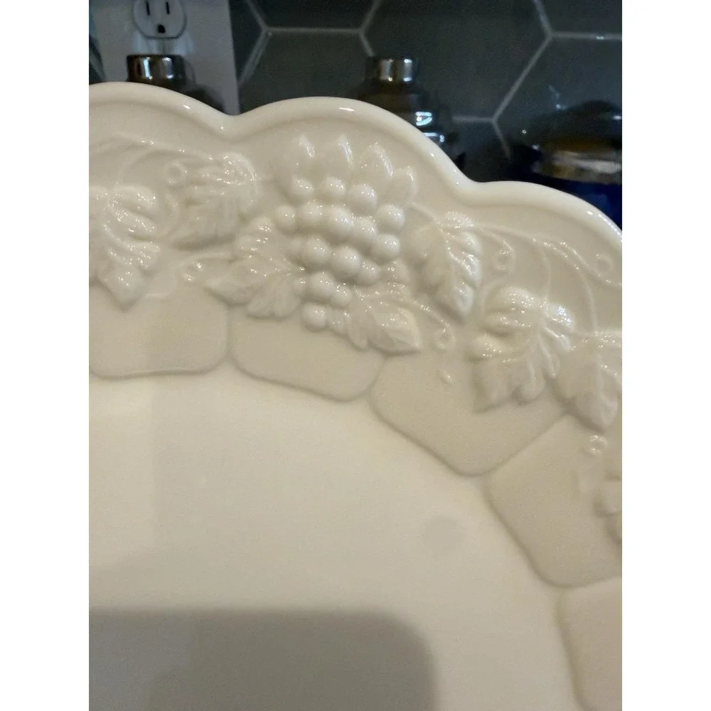 Westmoreland Paneled Grape Milk Glass 10 1/2